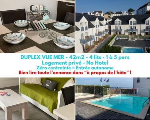 DUPLEX VUE MER - Parking sous sol - Plage 2 mn - 4 lits Apartment in Finistere
