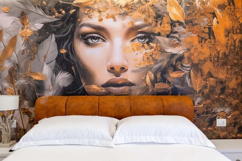 Bed, Photo of the whole room, Decorative detail, Bedroom