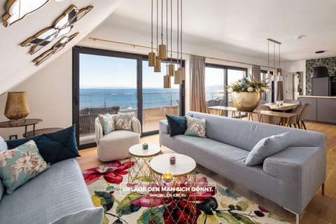 Living room, Seating area, Sea view