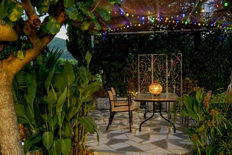 Patio, Night, Garden, Dining area, Garden view