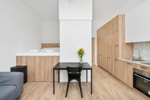 Bed, Kitchen or kitchenette, Living room, Photo of the whole room, Seating area, Dining area, Bedroom, stove