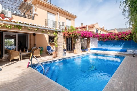 Property building, Living room, Swimming pool