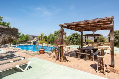 Property building, Living room, Swimming pool