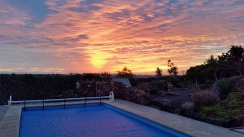 Pool view, Sunset