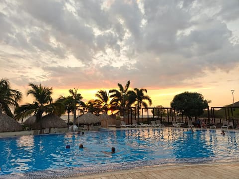 Pool view, Sunset