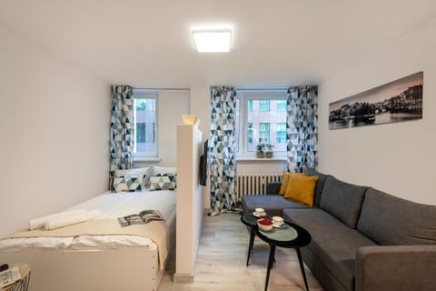 Bed, Living room, Photo of the whole room, Seating area, Bedroom