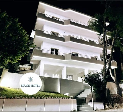 Property building, Night, Property logo or sign, Balcony/Terrace