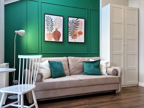 Seating area, wardrobe