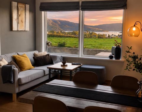 Natural landscape, Living room, Seating area, Mountain view