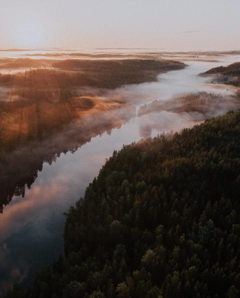 Natural landscape, Bird's eye view, Sunrise