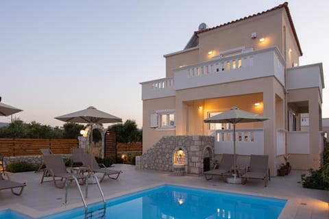 Property building, Swimming pool, Sunset