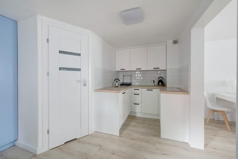 Kitchen or kitchenette, dishwasher, furniture, minibar, stove, washing machine