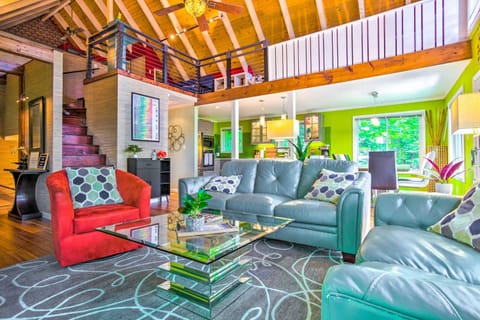 Mtn-View Gem in Lake Lure with Game Room and Fire Pit House in Lake Lure