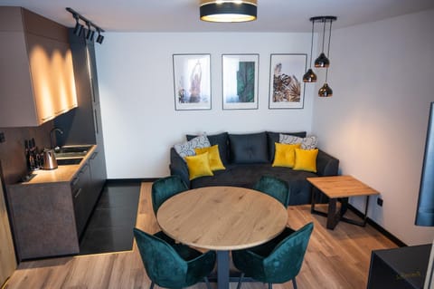 Kitchen or kitchenette, Living room, Seating area