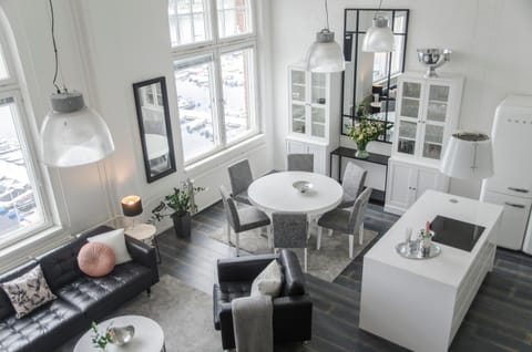 Living room, Seating area, Dining area, Lake view