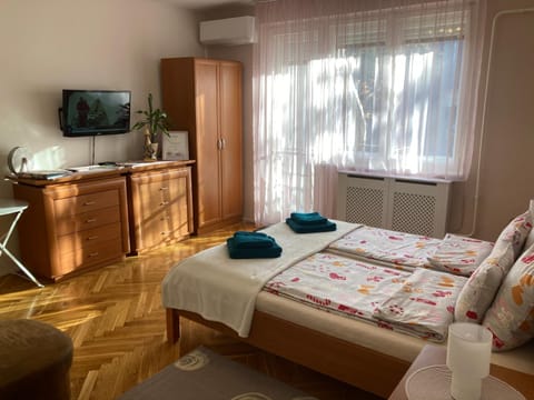 Bed, TV and multimedia, Photo of the whole room, towels