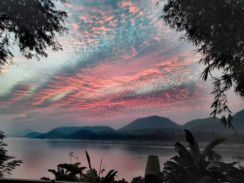 Natural landscape, Mountain view, River view, Sunset