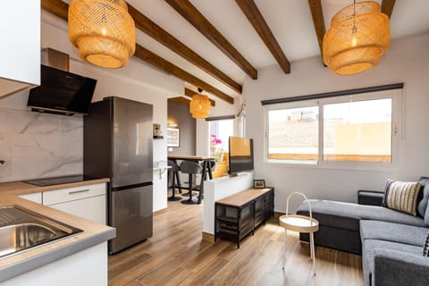 Kitchen or kitchenette, Living room, Dining area