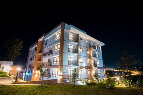 Property building, Night, Garden