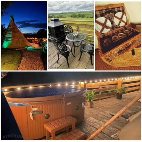 Burtree Country House, Tipi's, Treehouse & Lodge & house rooms with hot tubs in a private garden Nature lodge in Borough of Harrogate