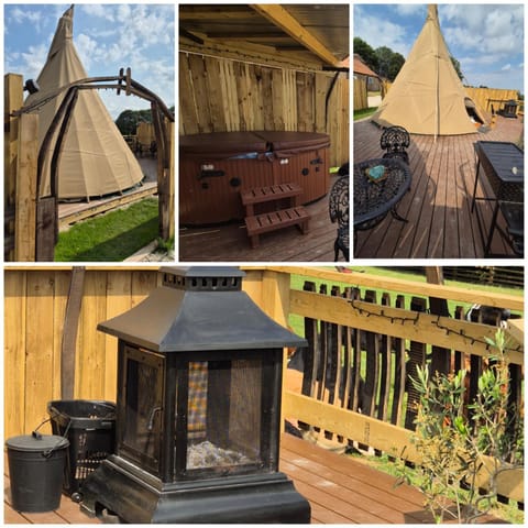Burtree Country House, Tipi's, Treehouse & Lodge & house rooms with hot tubs in a private garden Nature lodge in Borough of Harrogate