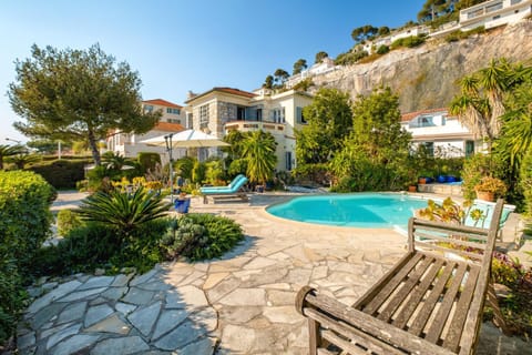 Property building, Patio, Natural landscape, Garden, Garden view, Pool view, Swimming pool, sunbed
