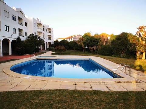Property building, Swimming pool, Sunset