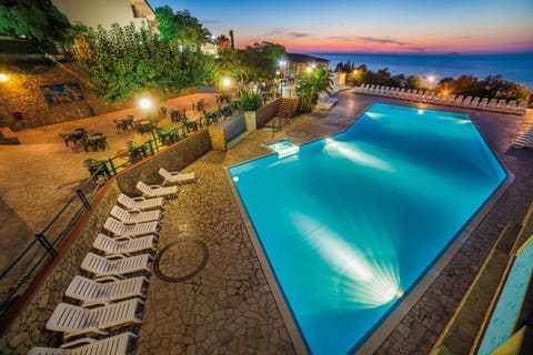 Night, Summer, On site, Swimming pool, Sunset