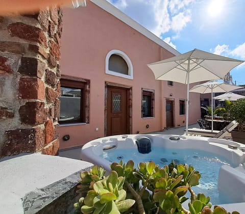 Patio, Hot Tub, Pool view, sunbed