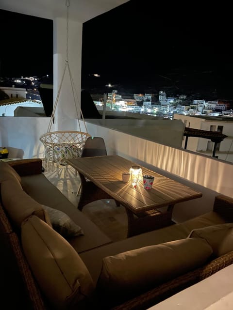 Night, View (from property/room), Balcony/Terrace, Sea view
