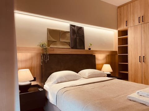 Bed, Photo of the whole room, Bedroom, towels, wardrobe