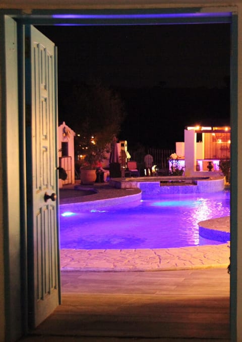 Night, Pool view, Swimming pool