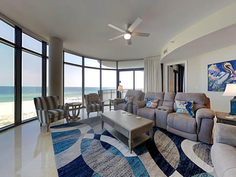 Living room, Seating area, Beach, Sea view, furniture