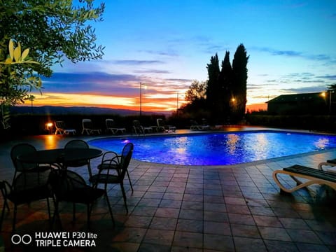 Swimming pool, Swimming pool, Sunset