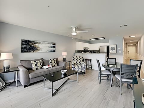 Kitchen or kitchenette, Living room, Seating area, Dining area, furniture