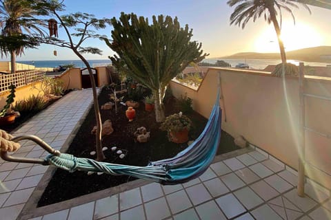 Patio, Garden, Sunset