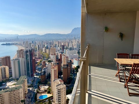 View (from property/room), Balcony/Terrace, Mountain view, Sea view