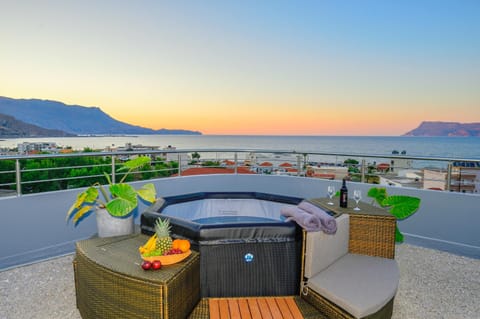 Patio, Mountain view, Sea view, Sunset