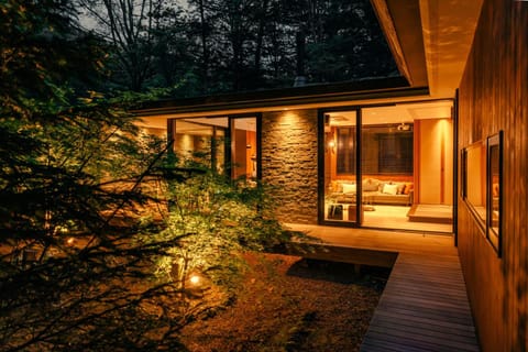 Property building, Night, Garden, Garden view