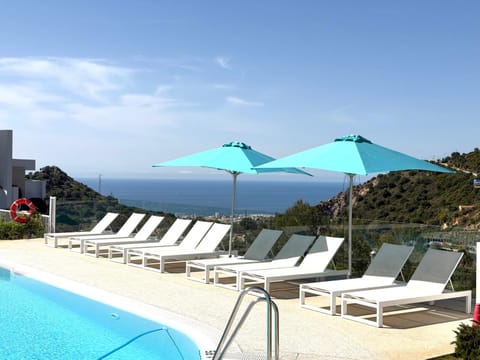 Property building, Living room, Swimming pool