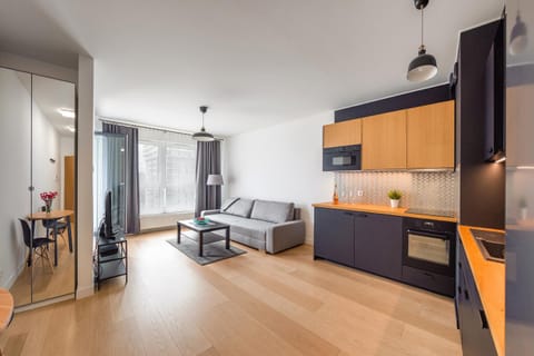 Kitchen or kitchenette, Living room, Seating area