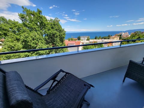 View (from property/room), Balcony/Terrace, Seating area, Sea view