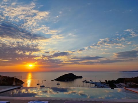 Pool view, Sea view, Swimming pool, Sunrise