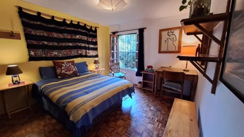 Bed, Seating area, Bedroom