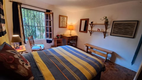 Bed, Seating area, Bedroom