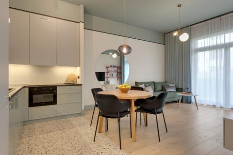 Kitchen or kitchenette, Living room, Seating area, Dining area, oven, stove