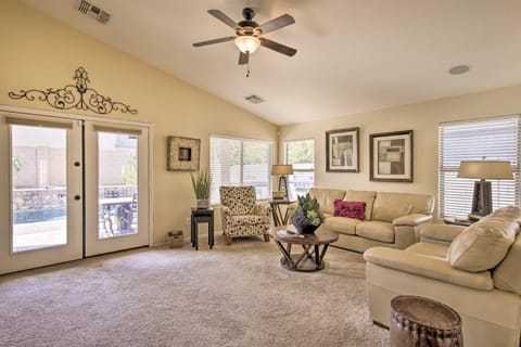 Chic Maricopa Getaway with Outdoor Oasis and Pool House in Maricopa