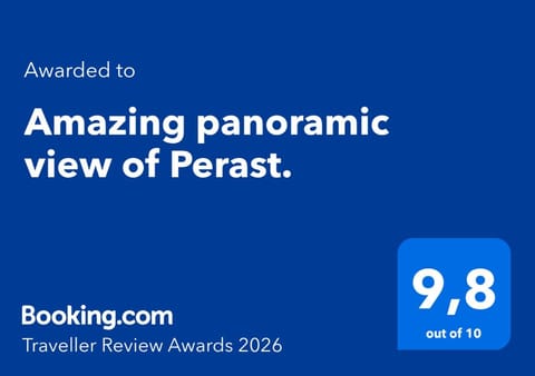 Amazing panoramic view of Perast. Apartment in Kotor Municipality