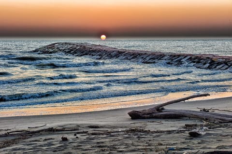 Natural landscape, Beach, Sunset