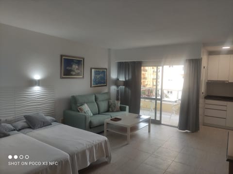 Bed, TV and multimedia, Kitchen or kitchenette, Living room, Photo of the whole room, Seating area, Bedroom